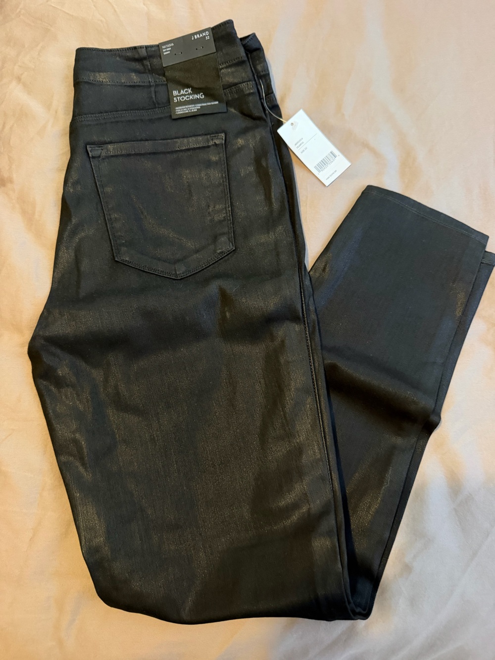 J brand Natasha Women’s Black Coated Slim Pants - NWT